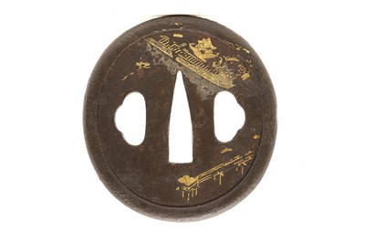 Lot 91 - A Japanese Higo School iron tsuba