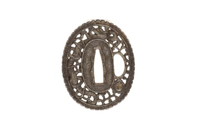 Lot 88 - A Japanese Namban School pierced iron tsuba