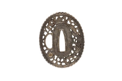 Lot 88 - A Japanese Namban School pierced iron tsuba