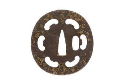 Lot 92 - A Japanese Kaga School iron tsuba