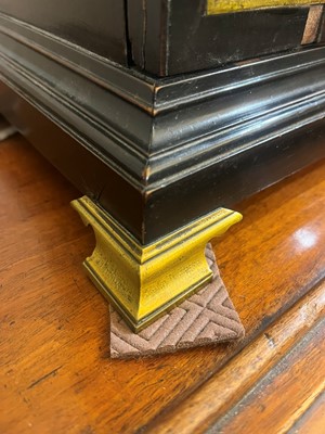 Lot 107 - A George III ebonised cased bracket clock