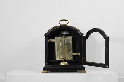 Lot 107 - A George III ebonised cased bracket clock