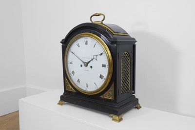 Lot 107 - A George III ebonised cased bracket clock
