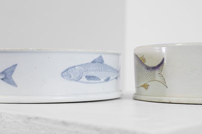 Lot 311 - Two glazed pottery char dishes