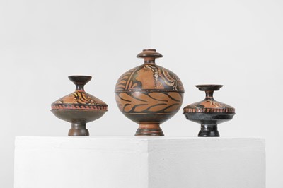 Lot 97 - A group of three Apulian pottery vessels