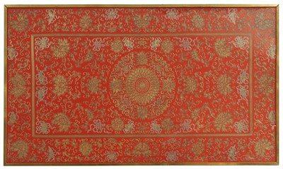 Lot 168 - A Chinese embroidered kang cover