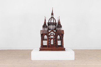 Lot 226 - A stained wooden birdcage