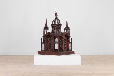 Lot 226 - A stained wooden birdcage