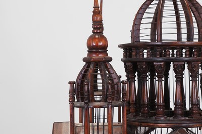 Lot 226 - A stained wooden birdcage