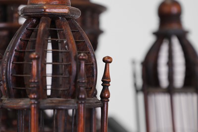 Lot 226 - A stained wooden birdcage