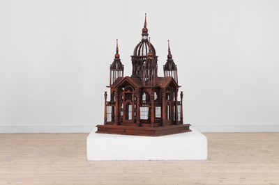 Lot 226 - A stained wooden birdcage