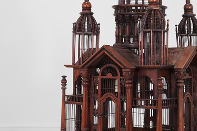 Lot 226 - A stained wooden birdcage