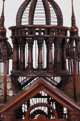 Lot 226 - A stained wooden birdcage