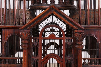 Lot 226 - A stained wooden birdcage