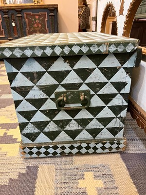 Lot 219 - A painted pine chest