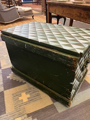 Lot 219 - A painted pine chest