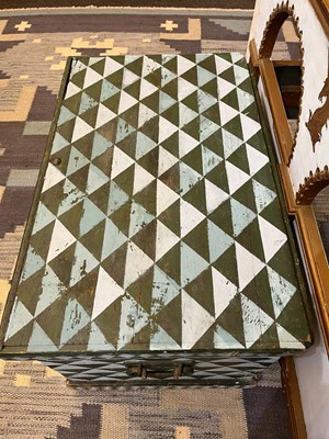 Lot 219 - A painted pine chest