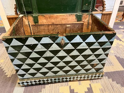 Lot 219 - A painted pine chest