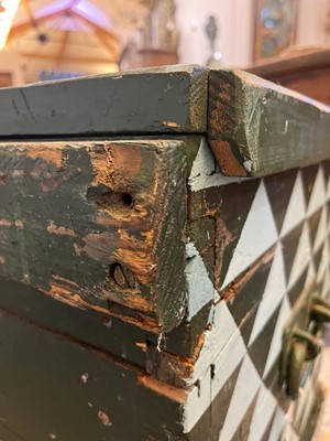 Lot 219 - A painted pine chest