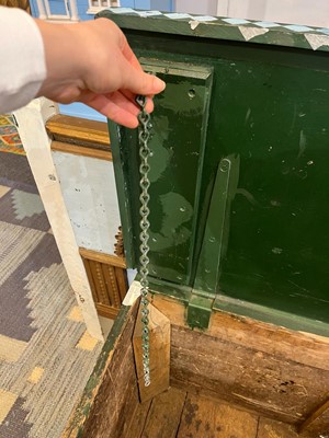 Lot 219 - A painted pine chest