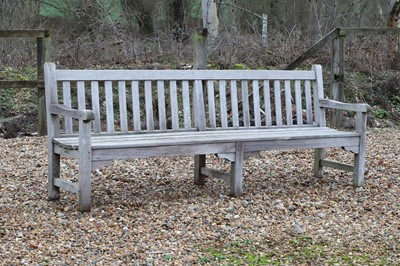 Lot 407 - A Barlow & Tyrie teak garden bench