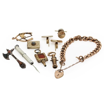 Lot 290 - A group of 9ct gold and silver jewellery