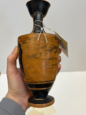 Lot 99 - An Attic black-figured lekythos attributed to the Class of Athens 581