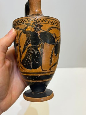 Lot 99 - An Attic black-figured lekythos attributed to the Class of Athens 581