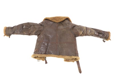 Lot 161 - A WWII Irvin 1943 pattern sheep skin and fleece lined leather flying jacket