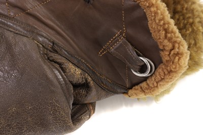 Lot 161 - A WWII Irvin 1943 pattern sheep skin and fleece lined leather flying jacket