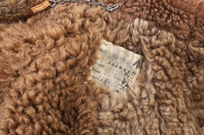 Lot 161 - A WWII Irvin 1943 pattern sheep skin and fleece lined leather flying jacket