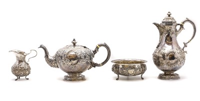 Lot 49 - A Victorian four piece silver tea service