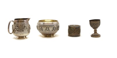 Lot 13 - An Indian silver bowl and cream jug