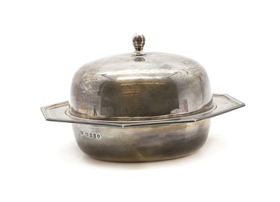 Lot 68 - A silver muffin dish, cover and liner