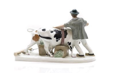 Lot 175 - A Meissen porcelain figure group