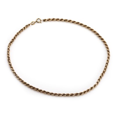Lot 347 - A 9ct gold rope link chain