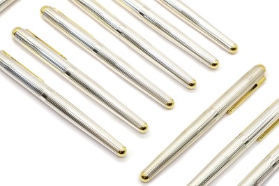 Lot 20 - A group of twelve silver fountain pens