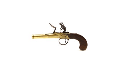 Lot 80 - A flintlock pocket pistol