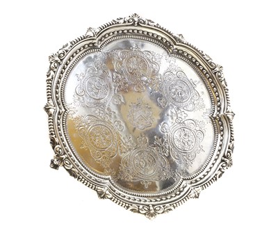 Lot 37 - A Victorian silver salver
