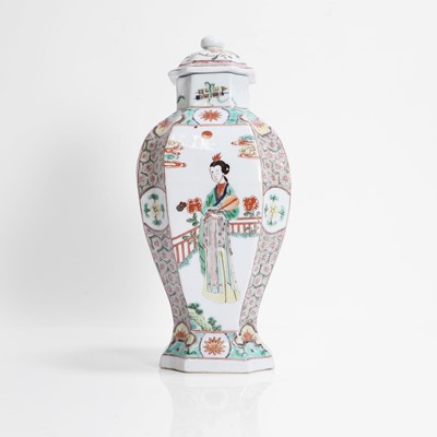Lot 78 - A Chinese famille verte vase and cover