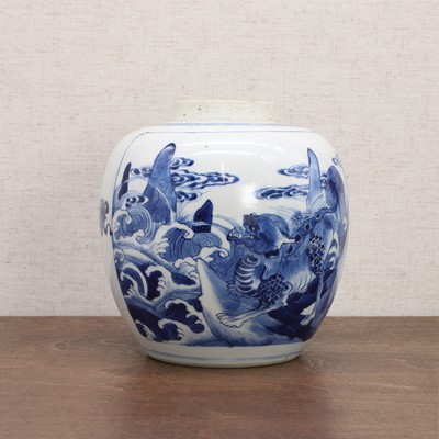 Lot 37 - A Chinese blue and white jar