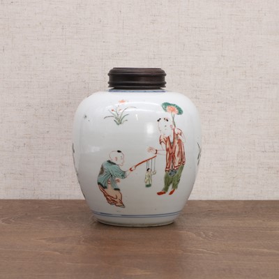 Lot 33 - A Chinese wucai jar