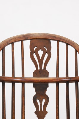 Lot 161 - A matched set of six yew and elm low hoop-back Windsor armchairs