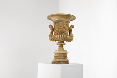 Lot 187 - A grand tour alabaster urn