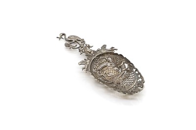 Lot 20 - A silver pierced spoon