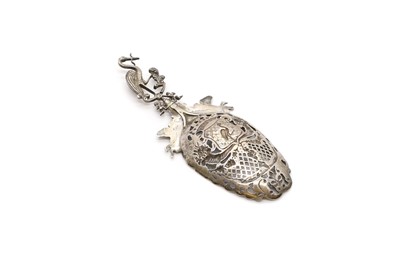 Lot 20 - A silver pierced spoon