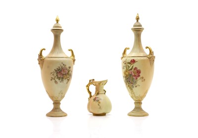 Lot 101 - A pair of Royal Worcester porcelain vases