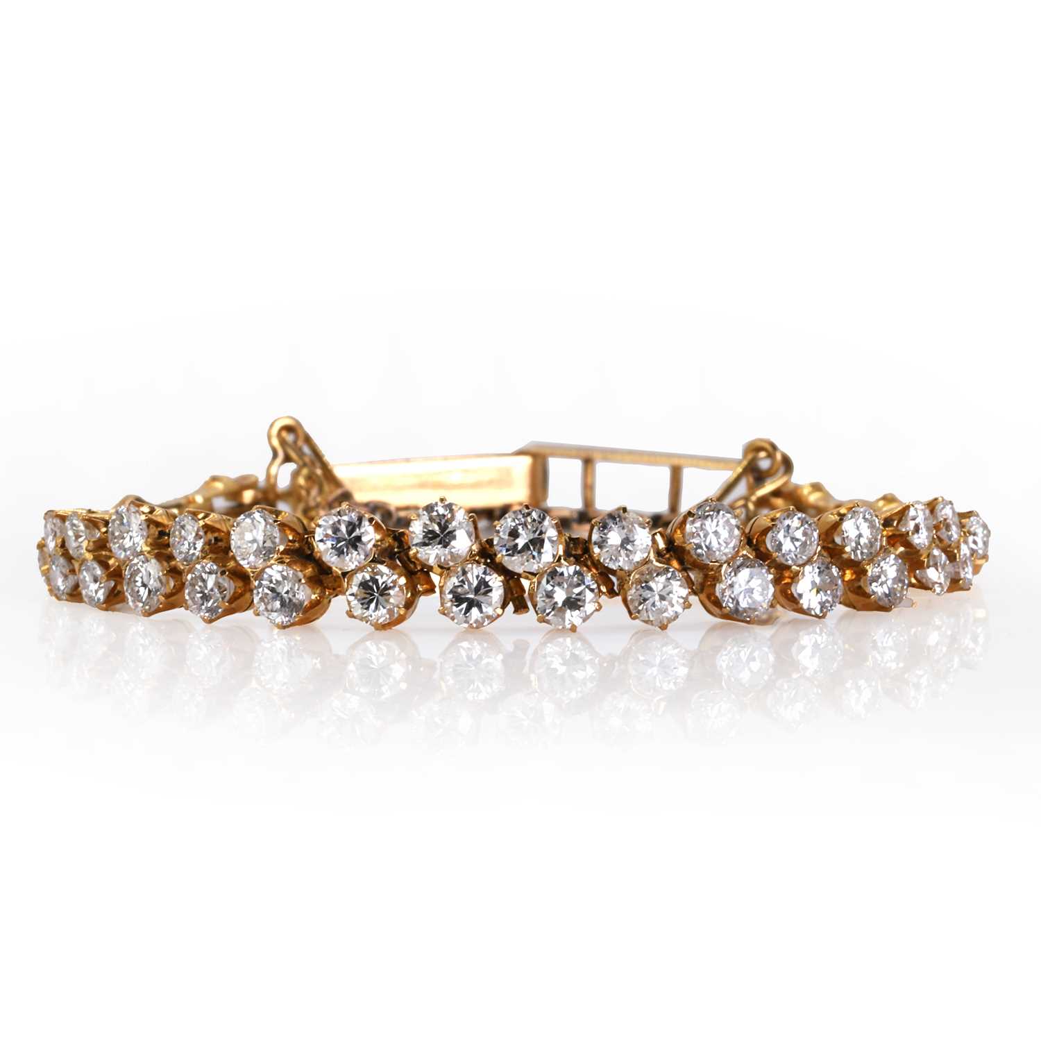 Lot 119 - A double row diamond bracelet