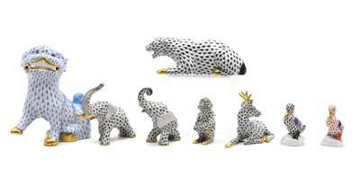Lot 239 - A collection of Herend porcelain figures