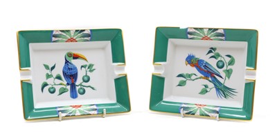 Lot 244 - A near pair of Hermes Paris porcelain ashtrays
